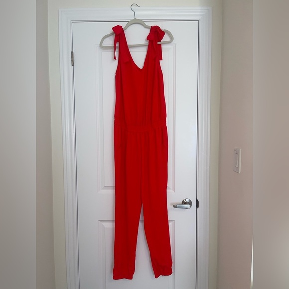 Amanda Uprichard Red Josephina Tracksuit Crimson romper romantic feminine large - Picture 5 of 10